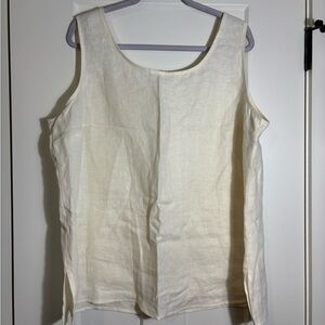 Tin Lizzie 100% Linen Cream‎ Tank Size 2X